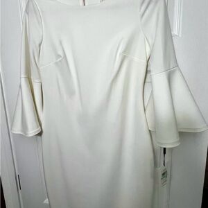 Calvin Klein Cream Long Sleeve Dress